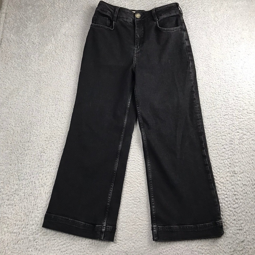 Pilcro Sadie High Rise Wide Leg Jeans Womens 26 (29x25) Black Grunge Whimsigoth